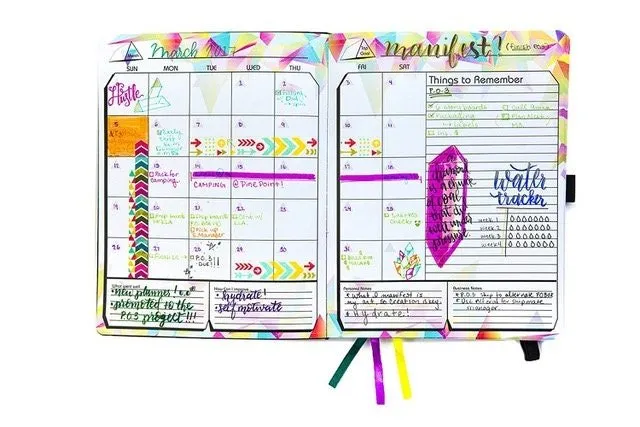 Prism Planner - Hardcover Daily Planner, Notebook, Undated, Meal Planner and Adult Coloring Book