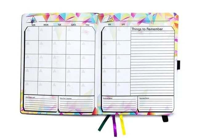 Prism Planner - Hardcover Daily Planner, Notebook, Undated, Meal Planner and Adult Coloring Book