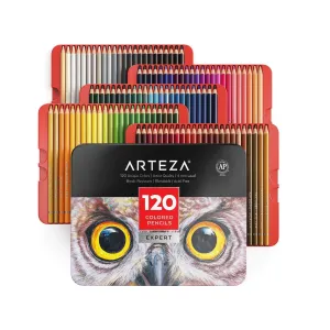 Professional Colored Pencils | Set of 120 Colors | Soft Wax-Based Cores