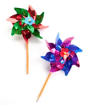 Red Green Pinwheel Pencil