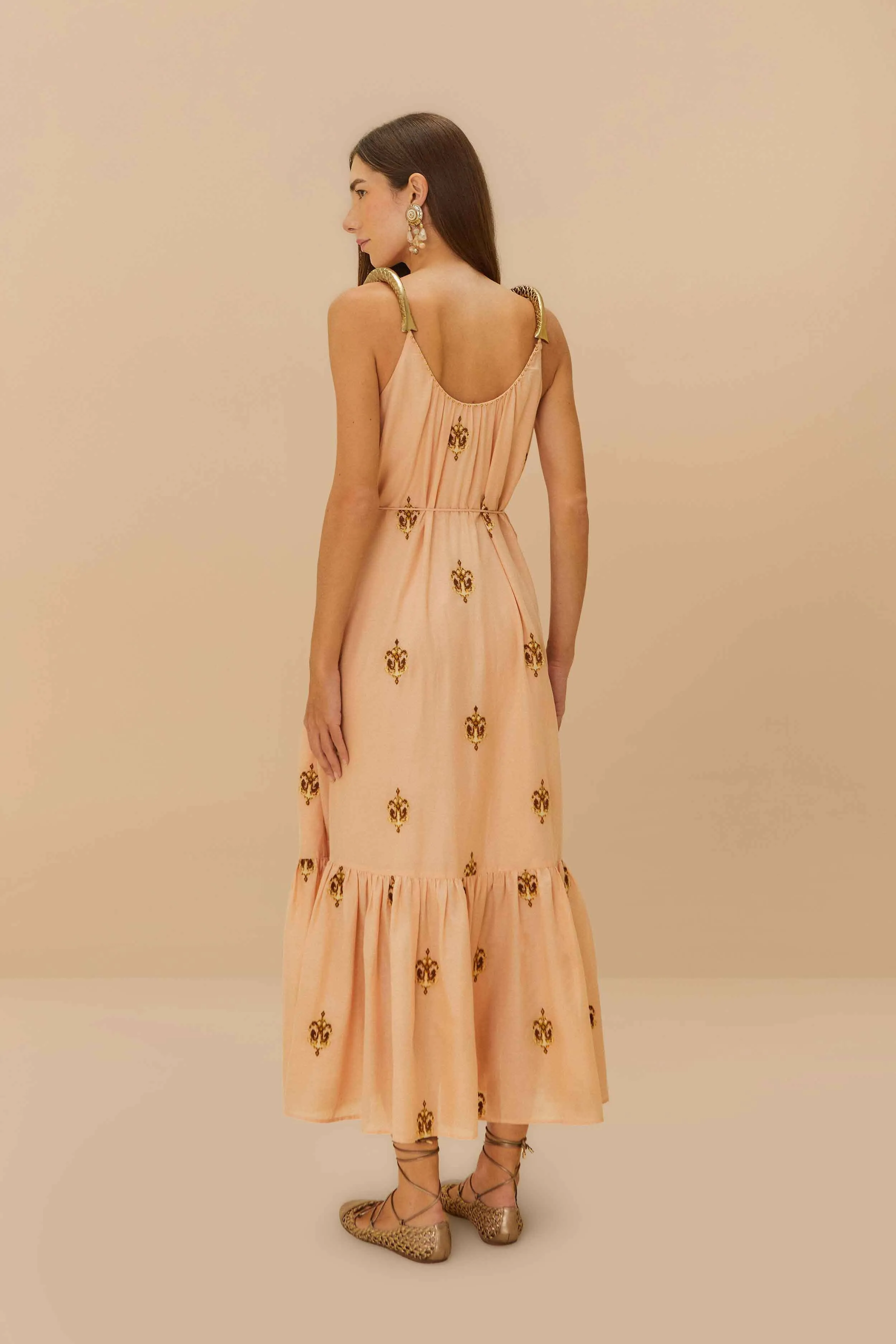 Sand Anchor Tapestry Fish Strap Maxi Dress