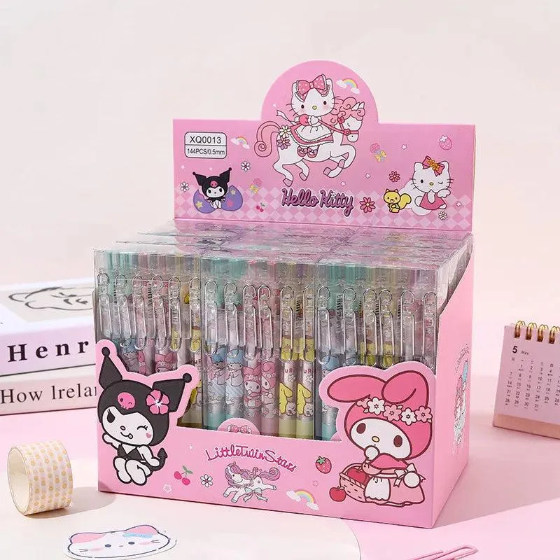 Sanrio Cartoon Gel Pens: Cute Stationery Kit with Metal Hook