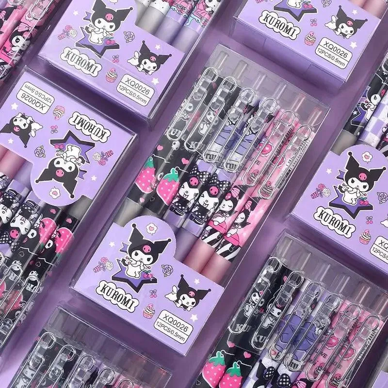 Sanrio Cartoon Gel Pens: Cute Stationery Kit with Metal Hook