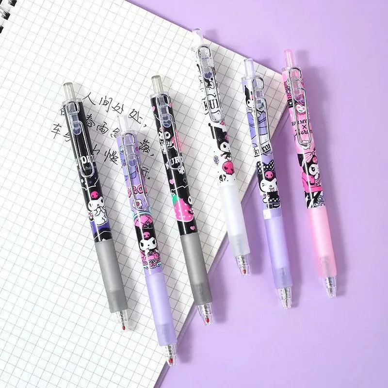 Sanrio Cartoon Gel Pens: Cute Stationery Kit with Metal Hook