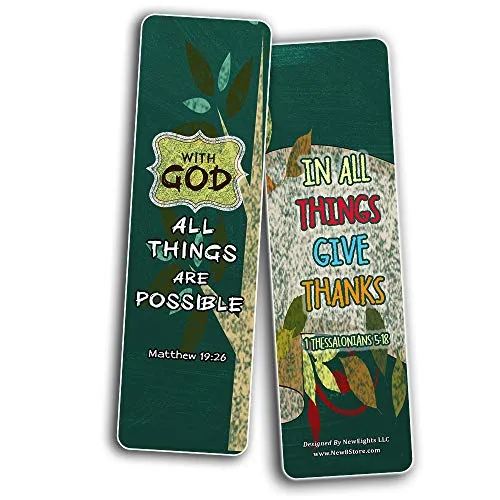 Scripture Bible Verses Bookmarks (30 Pack) - Handy Christian Daily Reminder