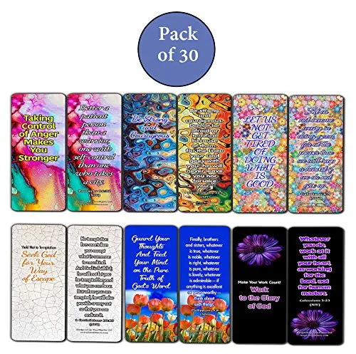 Scriptures Bookmarks for Teens (30 Pack) - Handy Reminders For Teens To Memorize