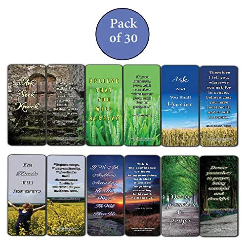 Secret To Powerful Prayer Memory Verses Bookmarks (30-Pack) - Handy Reminder About Powerful Prayer
