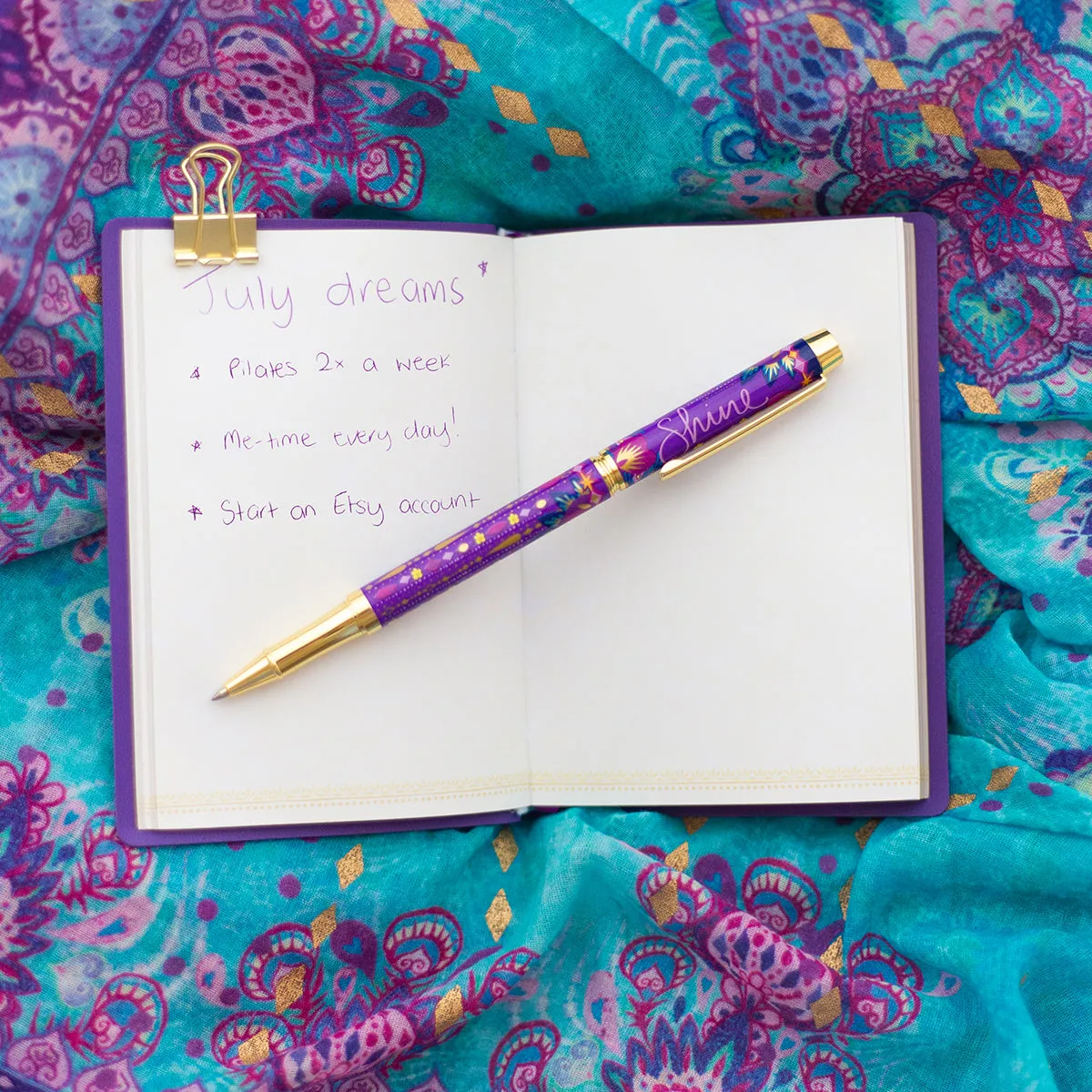 Shine Rollerball Pen - Purple Ink