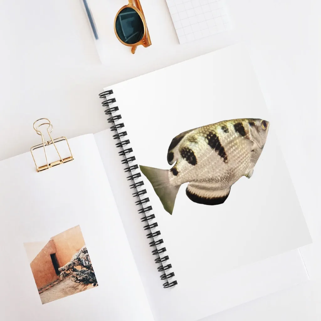 Silver and Black Fish Spiral Notebook - Ruled Line
