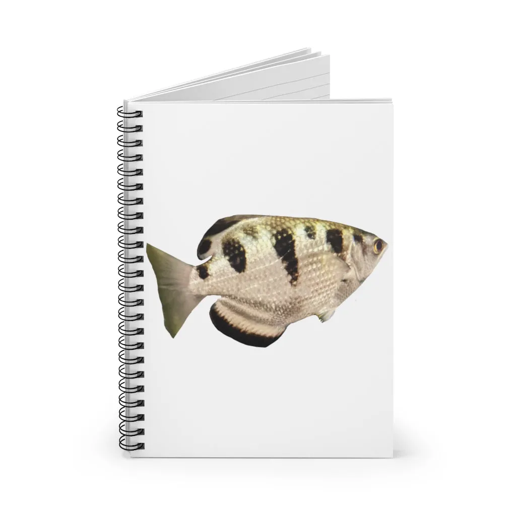 Silver and Black Fish Spiral Notebook - Ruled Line