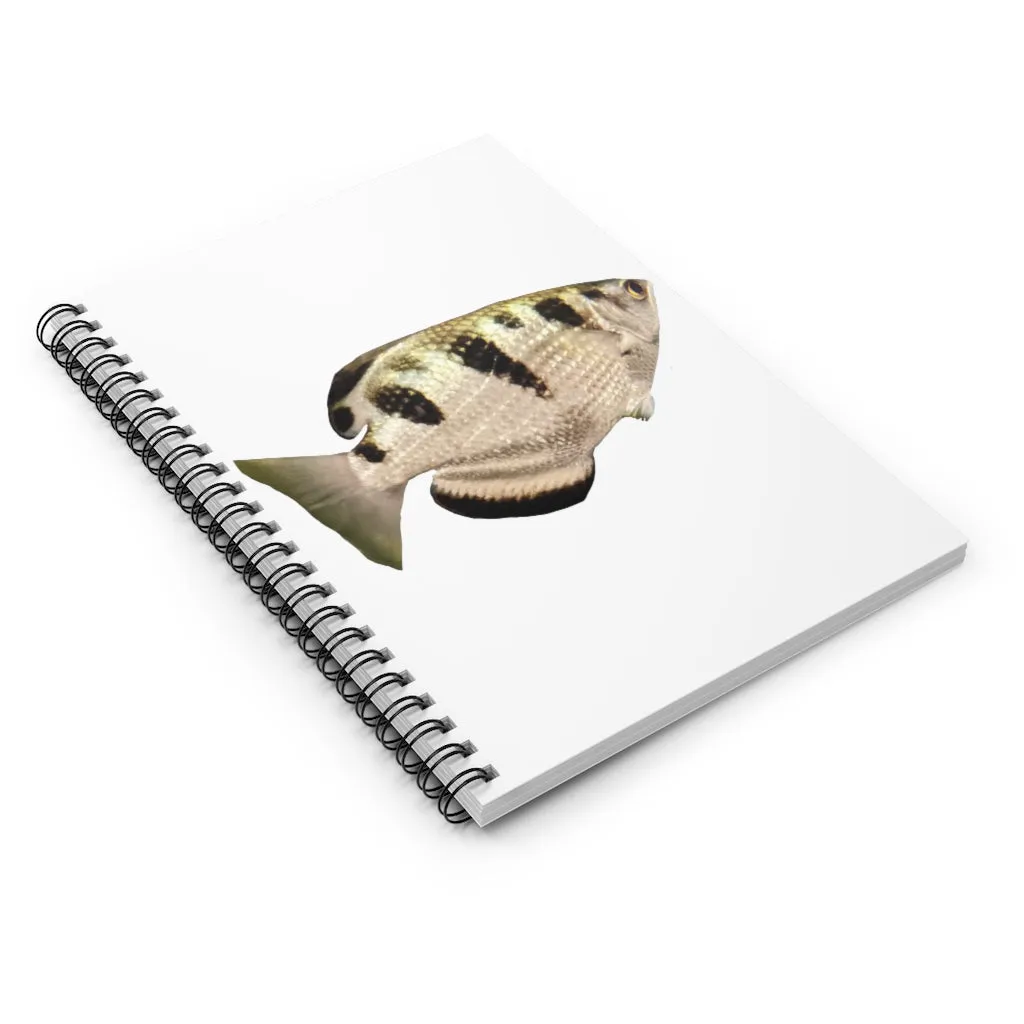 Silver and Black Fish Spiral Notebook - Ruled Line