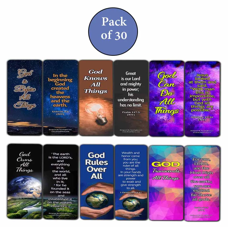 Sovereignty of God Bible Scriptures Bookmarks (30 Pack) - Handy Gospel Bible Texts About God?s Sovereignty