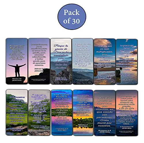 Spanish Bible Verses About Grace (30 Pack) - Handy Reminder About God?s Grace Bible Verses in Spanish Language