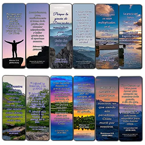 Spanish Bible Verses About Grace (30 Pack) - Handy Reminder About God?s Grace Bible Verses in Spanish Language