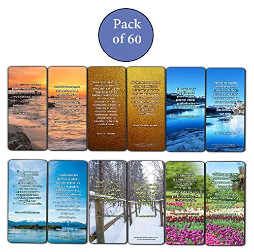 Spanish God's Promises Bible Verses Bookmarks (60 Pack) - Perfect Giveaways for Sunday School and Ministries Designed to Inspire Women