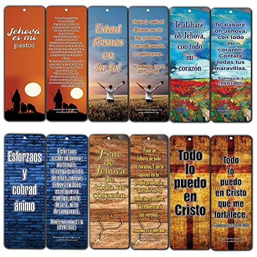 Spanish Popular Bible Verses (Be Strong & Courageous) Bookmarks (30-Pack) - Handy Compilation of Biblical Texts in Spanish Language