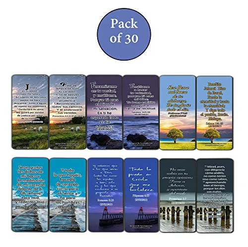 Spanish Powerful Bible Verses to Live by Bookmarks (RVR1960) (30-Pack) - Great Spanish Bible Text Compilation that is Handy and Easy To Bring Along With