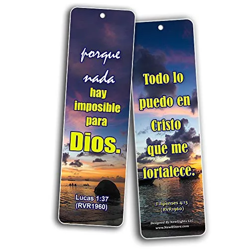 SPANISH RELIGIOUS BIBLE QUOTES BOOKMARKS FOR DOING THE IMPOSSIBLE (RVR1960) (60-Pack) - Handy Spanish Bible Verses About Doing The Impossible Collection