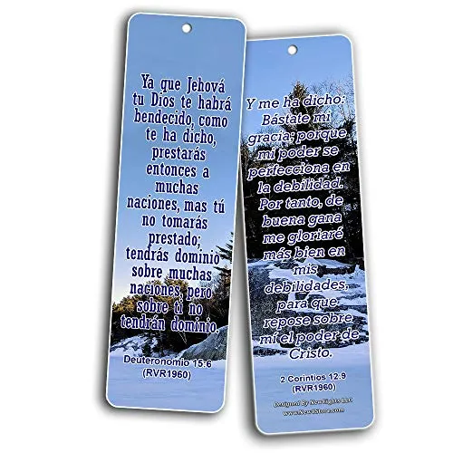 SPANISH RELIGIOUS BIBLE QUOTES BOOKMARKS FOR DOING THE IMPOSSIBLE (RVR1960) (60-Pack) - Handy Spanish Bible Verses About Doing The Impossible Collection
