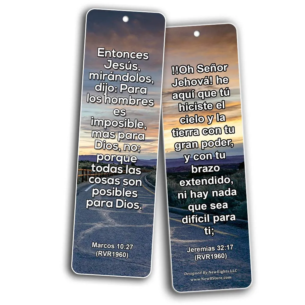 Spanish Religious Bible Quotes Bookmarks for Doing The Impossible (RVR1960)