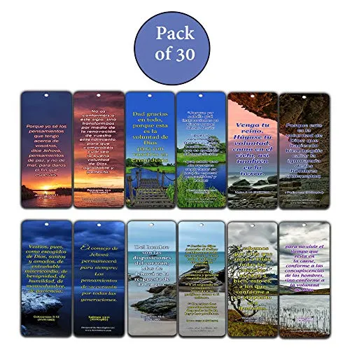 Spanish Religious Bookmarks - Bible Verses About Financial Blessings (30 Pack) - Handy Bible Spanish Scriptures About About Financial Blessings