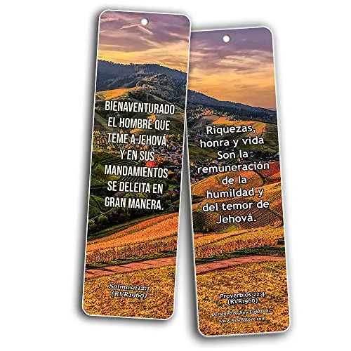 Spanish Scriptures Bookmarks - Fear of The Lord (30-Pack) - Great Spanish Bible Text Compilation that is Handy and Easy To Bring Along With