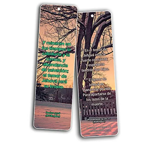 Spanish Scriptures Bookmarks - Fear of The Lord (30-Pack) - Great Spanish Bible Text Compilation that is Handy and Easy To Bring Along With