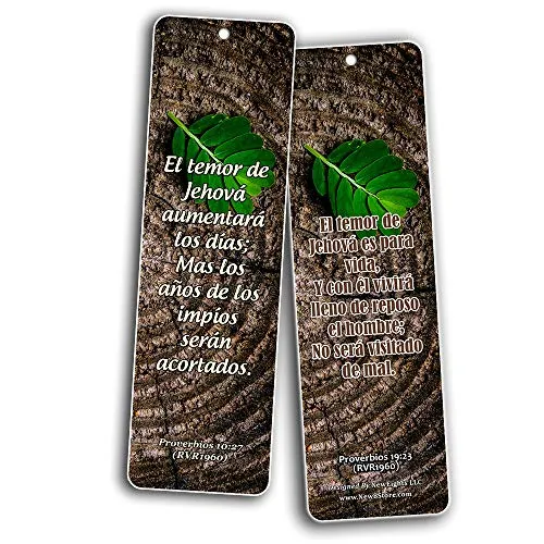 Spanish Scriptures Bookmarks - Fear of The Lord (30-Pack) - Great Spanish Bible Text Compilation that is Handy and Easy To Bring Along With