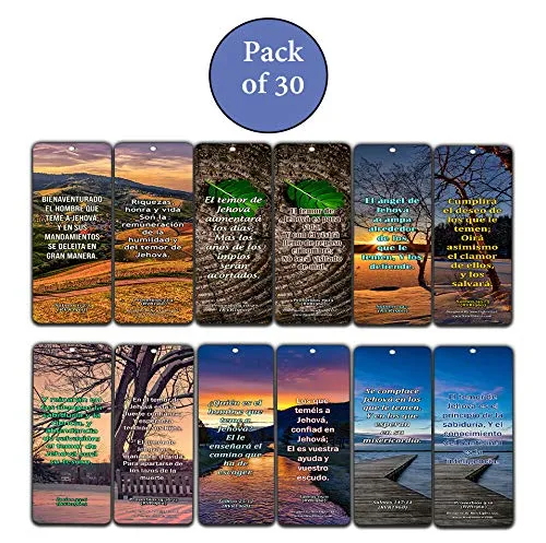 Spanish Scriptures Bookmarks - Fear of The Lord (30-Pack) - Great Spanish Bible Text Compilation that is Handy and Easy To Bring Along With