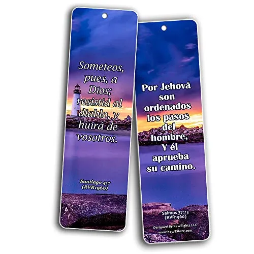 Spanish Scriptures Bookmarks - Rewards for Obeying God (30-Pack) - Great Bible Text Compilation that is Handy and Easy To Bring Along With