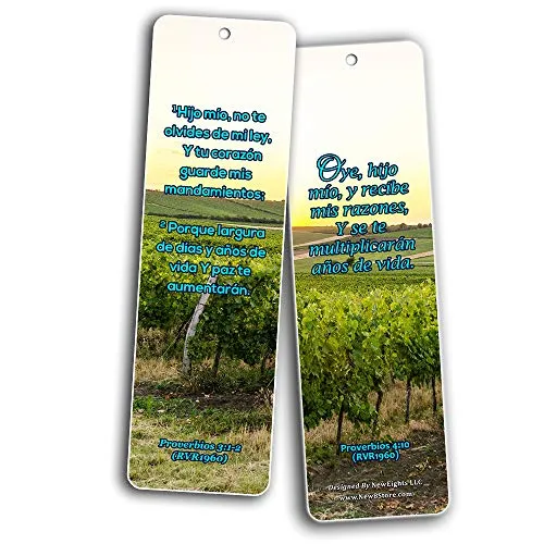 Spanish Scriptures Bookmarks - Rewards for Obeying God (30-Pack) - Great Bible Text Compilation that is Handy and Easy To Bring Along With