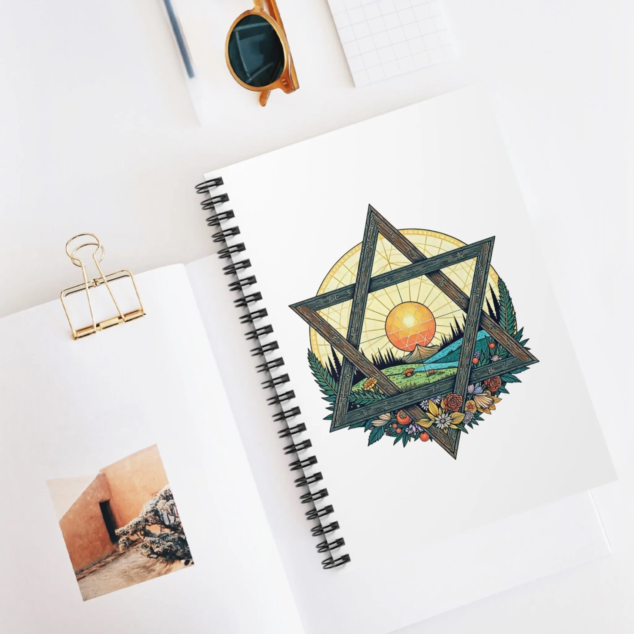Spiral Notebook - Star of David Landscape Art Print, Ruled Line