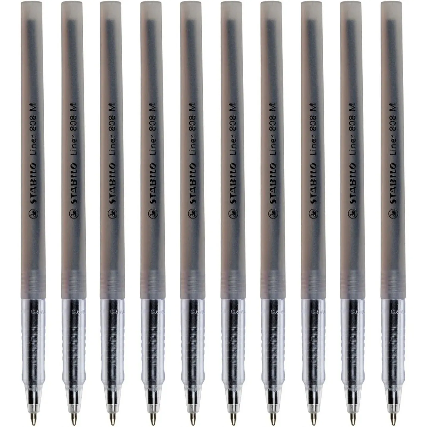 Stabilo 808 Liner Ballpoint Pen Medium Black Box 10