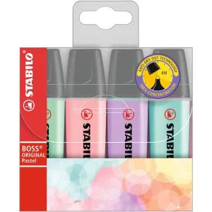 Stabilo Boss Highlighters 4pk Pastel Colours