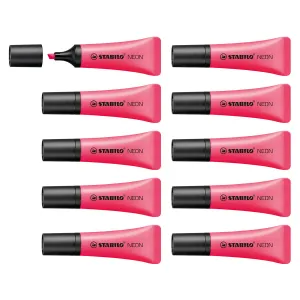 STABILO NEON Pink Highlighter Box of 10