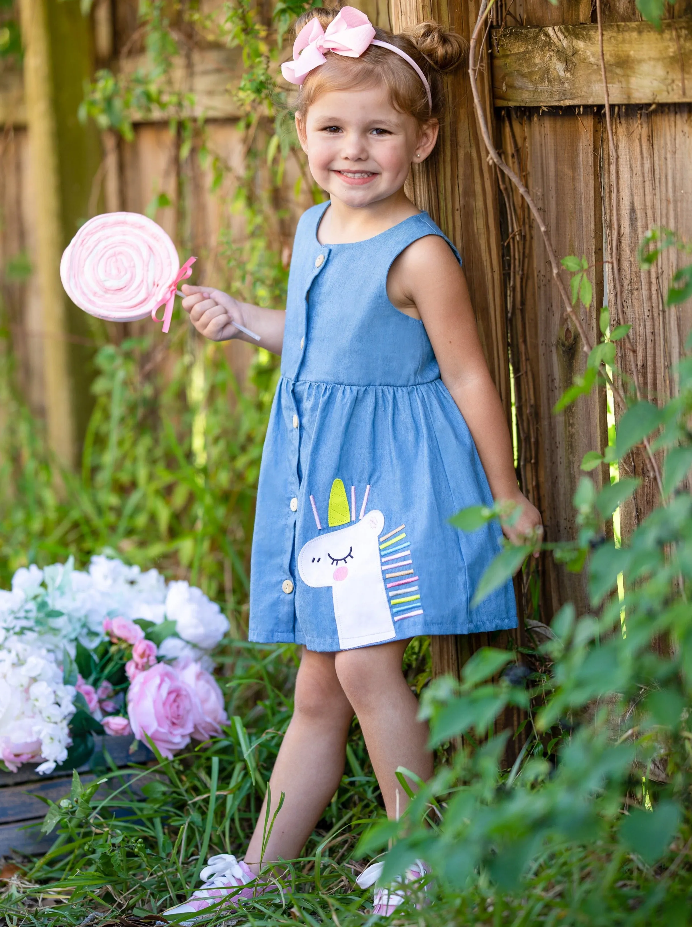 Stars And Unicorns Chambray Dress