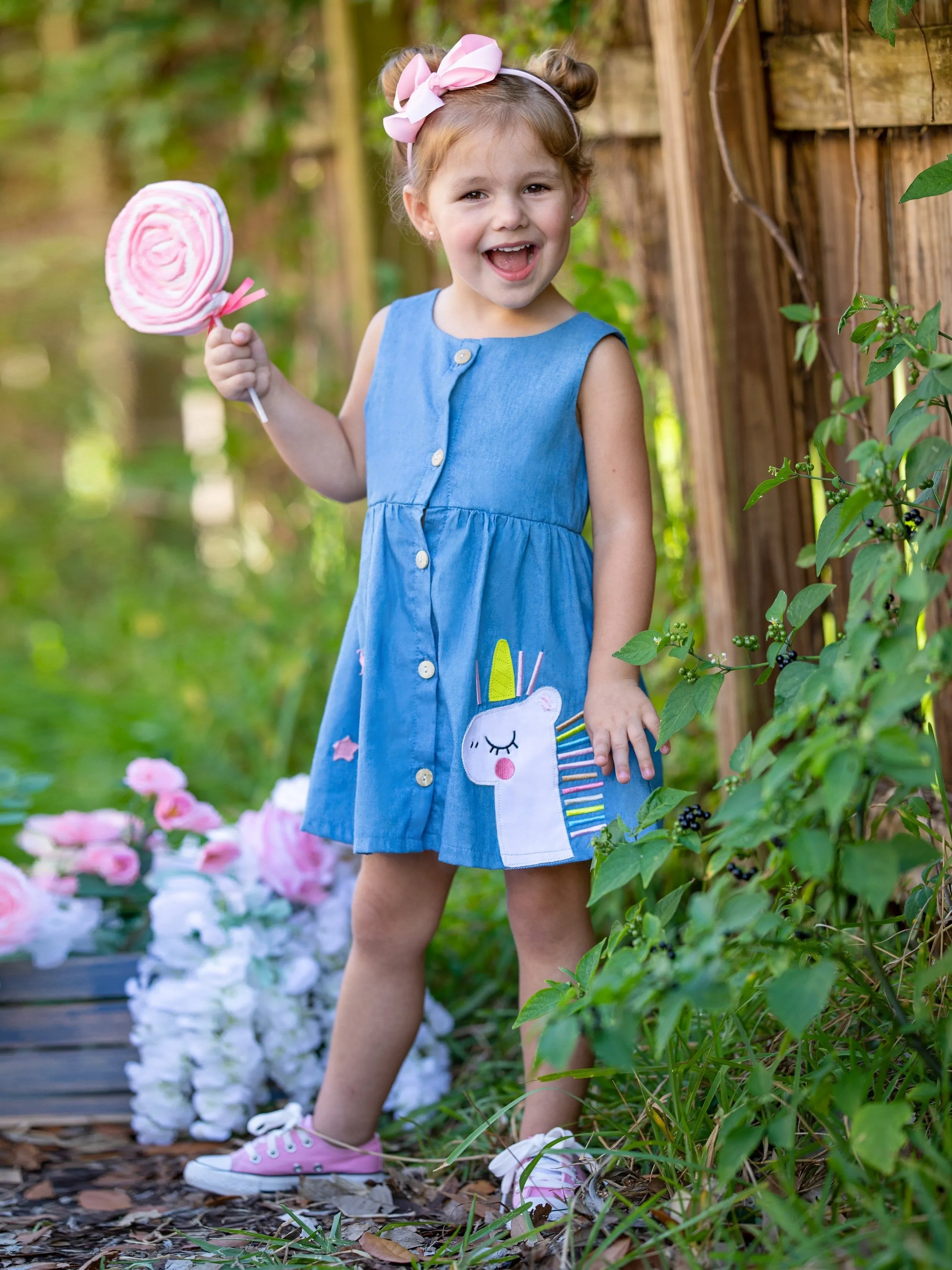Stars And Unicorns Chambray Dress