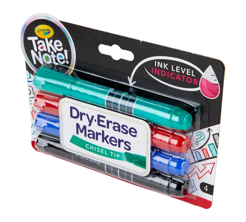 Take Note Colored Dry Erase Markers, 4 Count