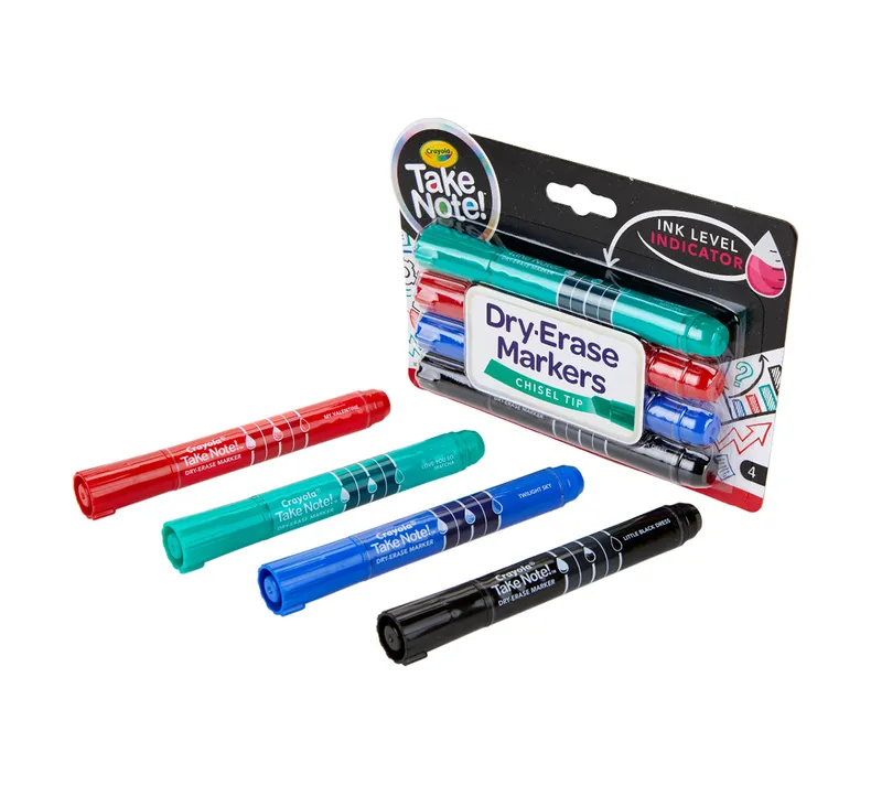 Take Note Colored Dry Erase Markers, 4 Count