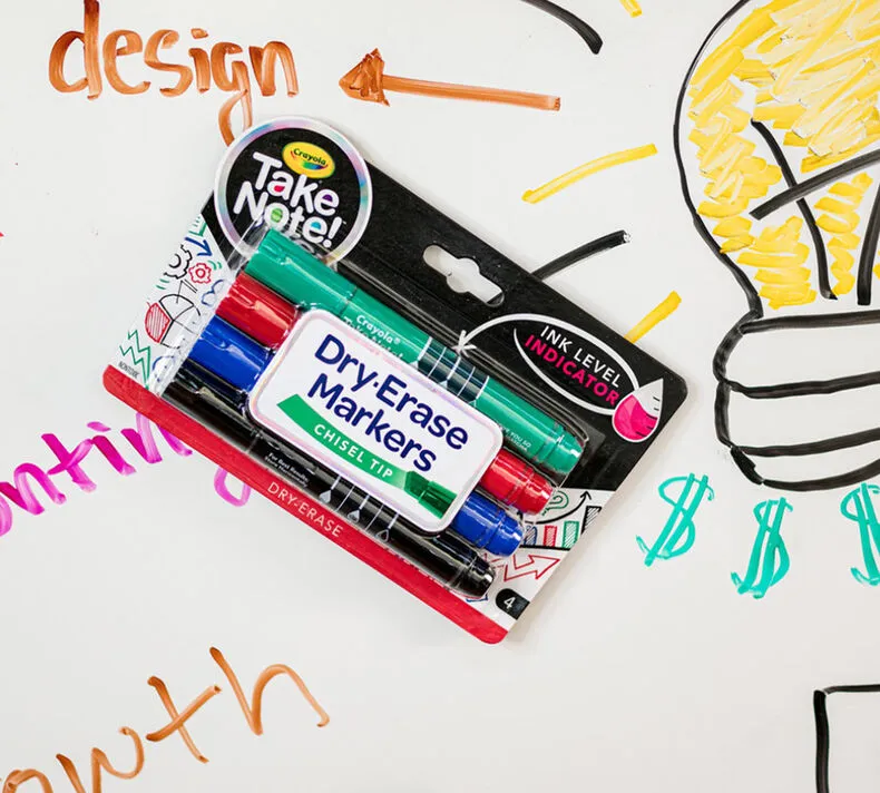 Take Note Colored Dry Erase Markers, 4 Count