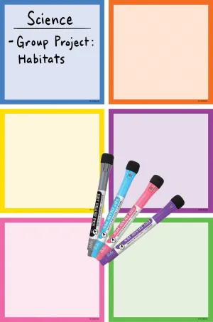 Teacher Created Resources Colorful Dry-Erase Magnetic Square Notes