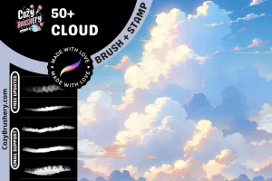 Ultimate Anime & Manga Cloud Brush Pack - 50  Procreate Brushes for Comics and Realism