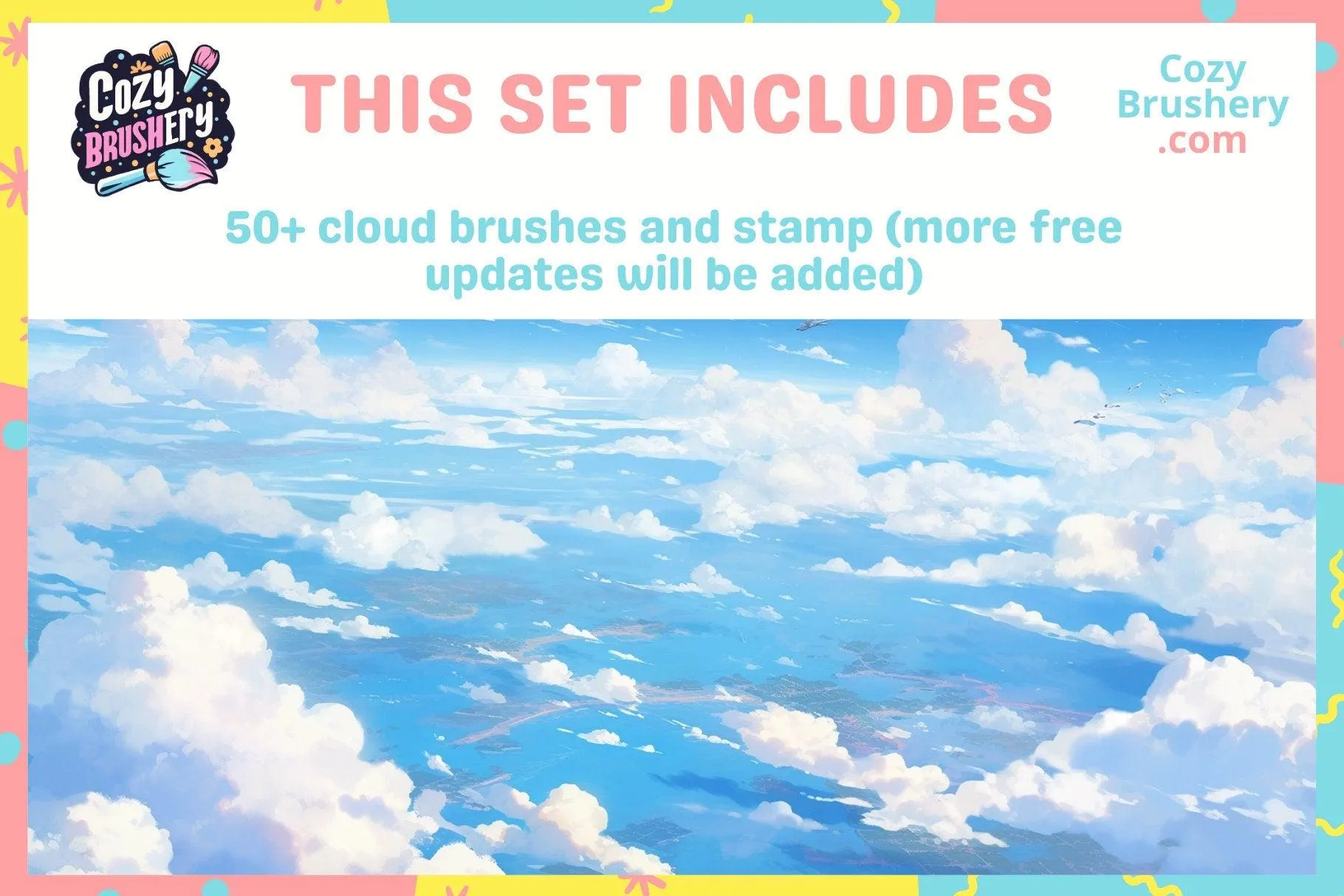 Ultimate Anime & Manga Cloud Brush Pack - 50  Procreate Brushes for Comics and Realism