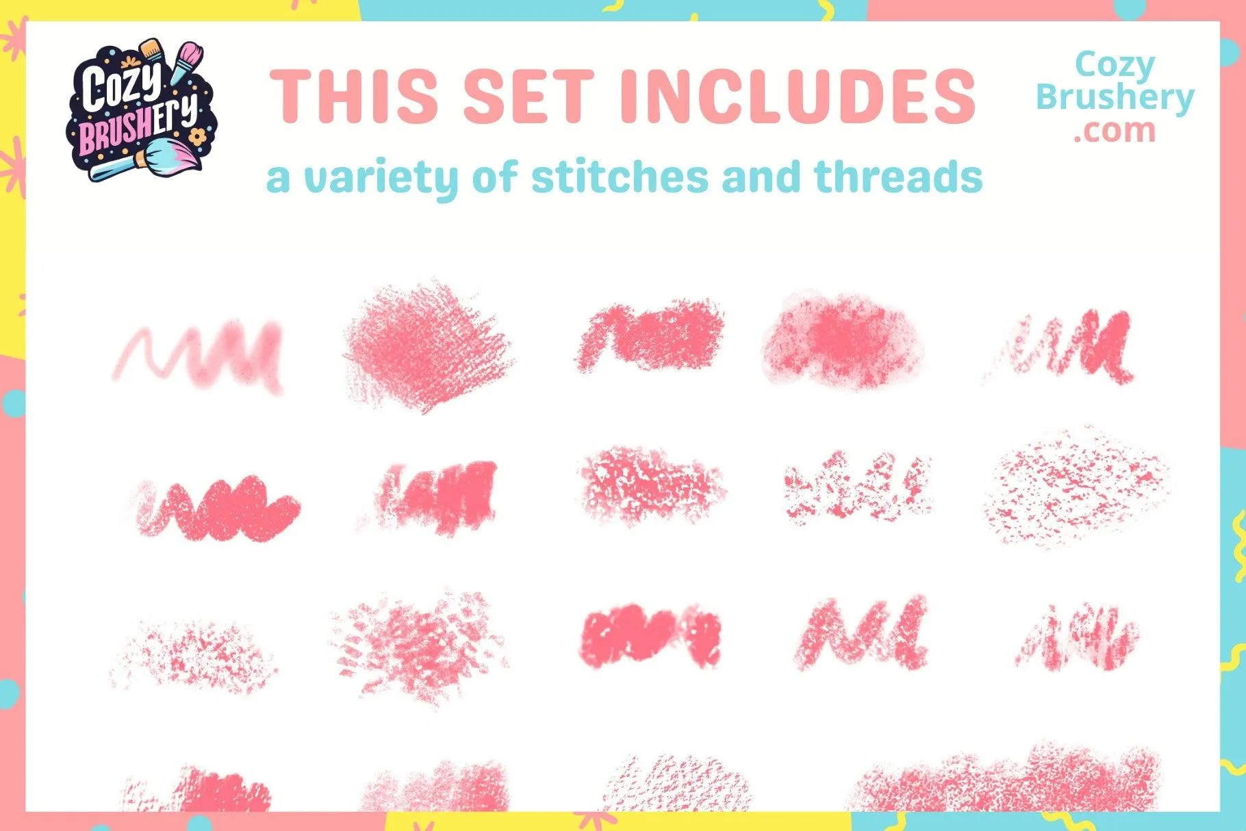 Versatile Crayon Brush Set - 55 Procreate Crayon Textures for All Art Styles, Oil Pastels, Chalky, Wax