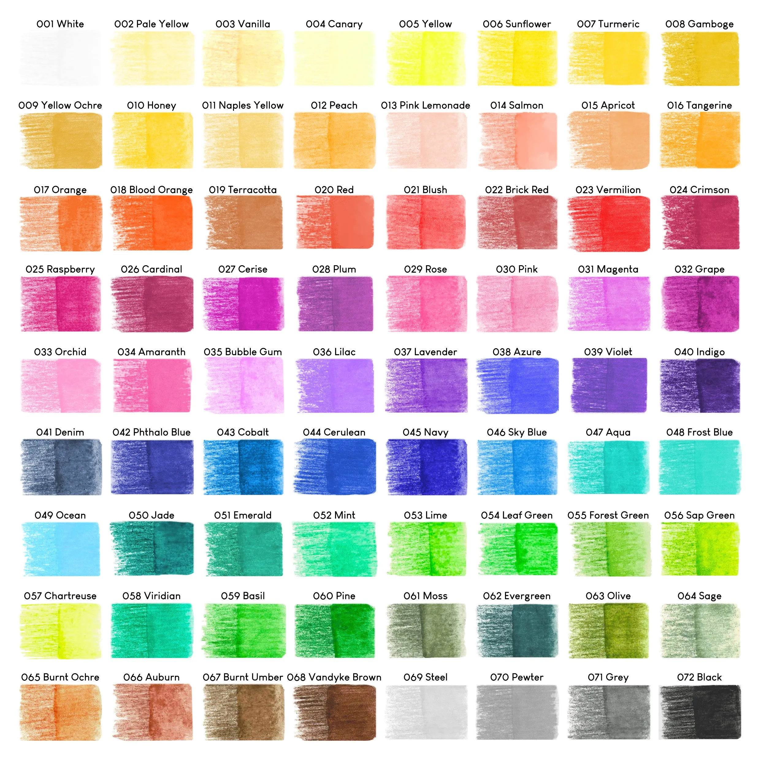 Watercolour Pencils - Set of 72