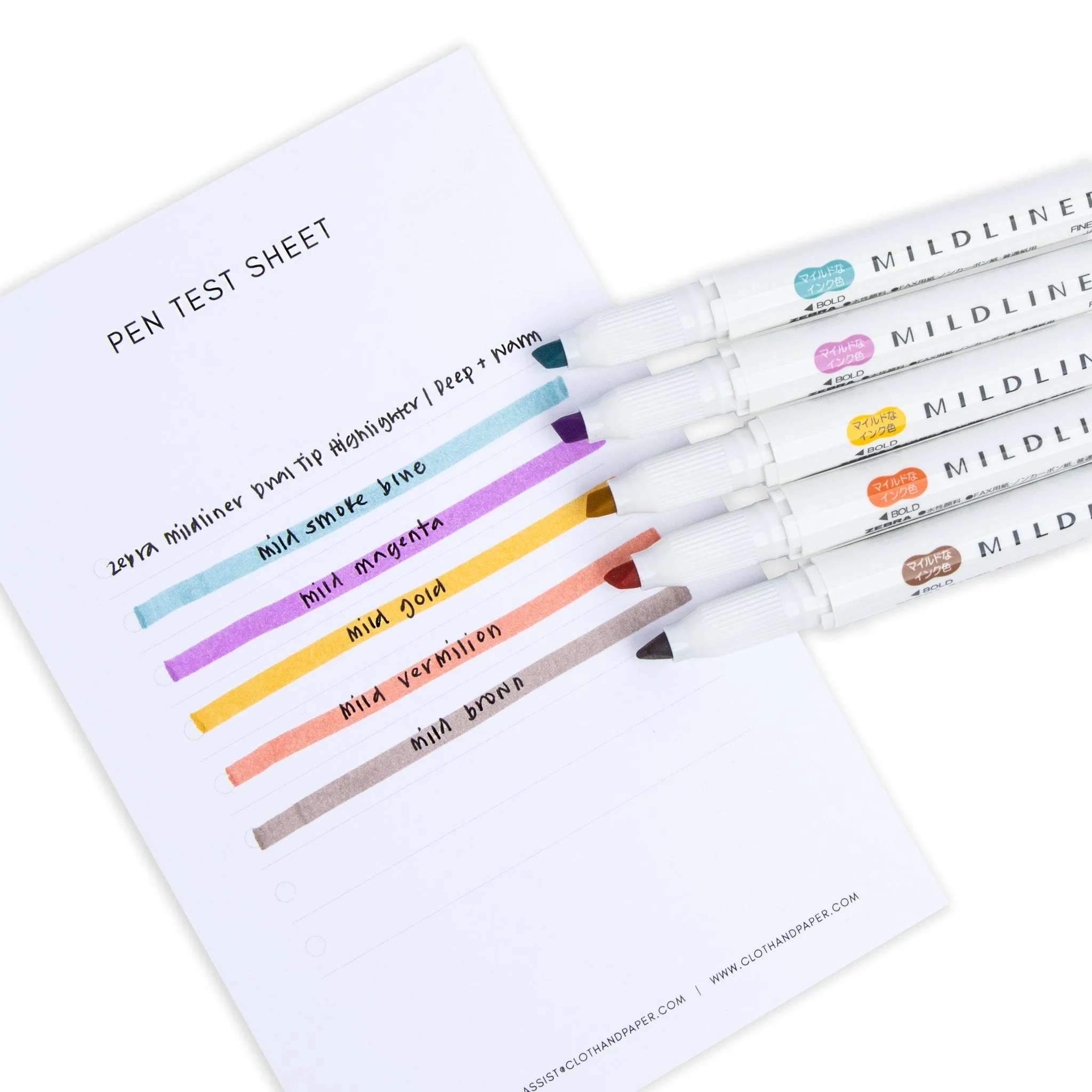 Zebra Mildliner Dual Tip Highlighter | 5 Color Set