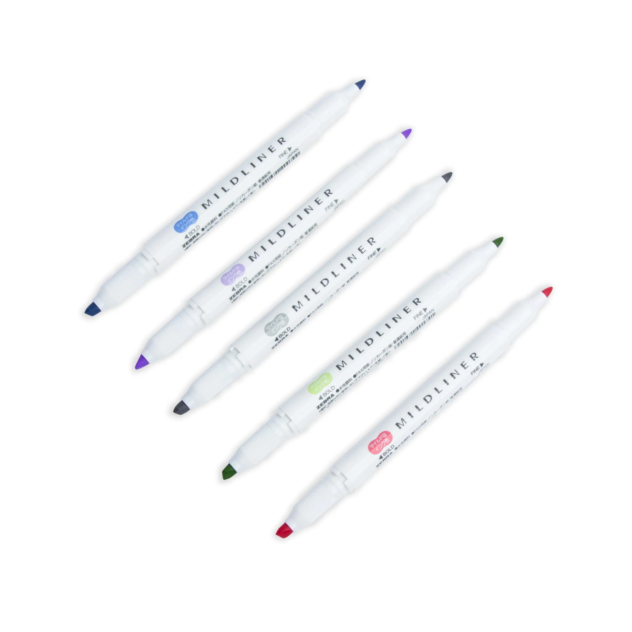 Zebra Mildliner Dual Tip Highlighter | 5 Color Set