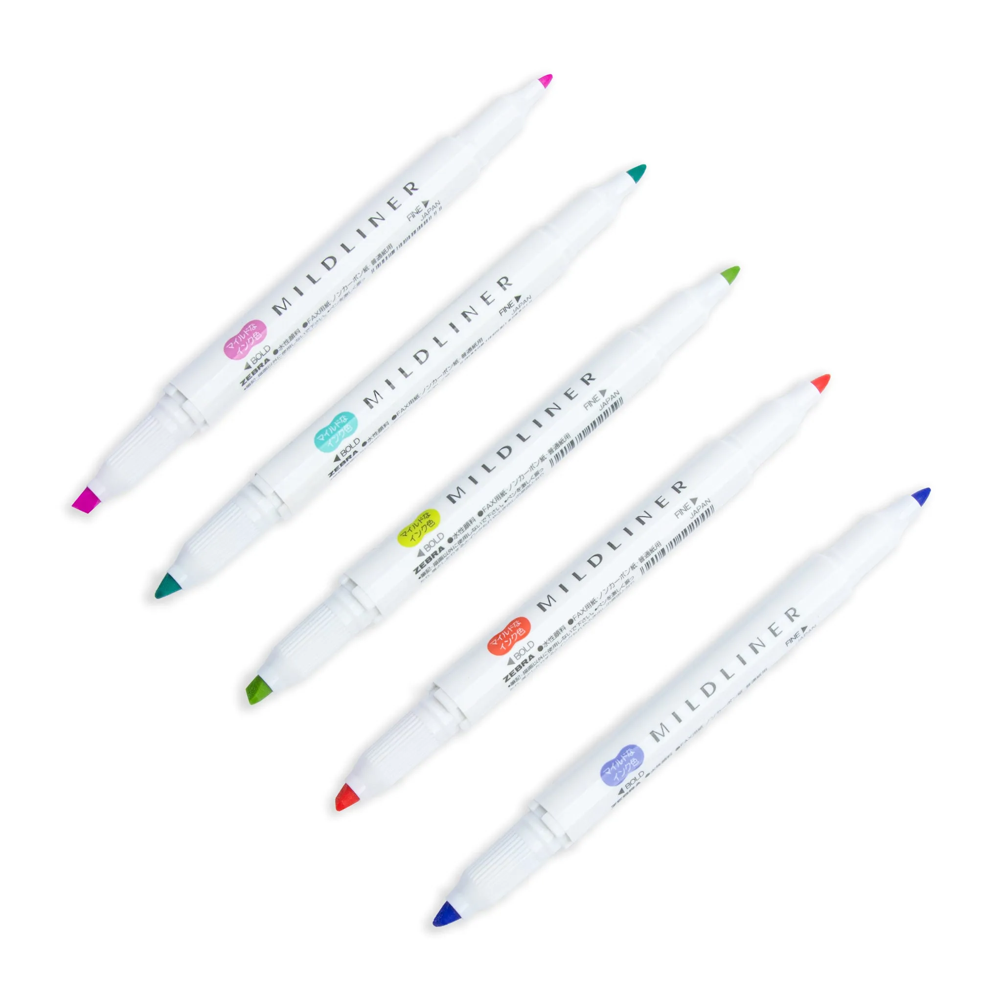Zebra Mildliner Dual Tip Highlighter | 5 Color Set