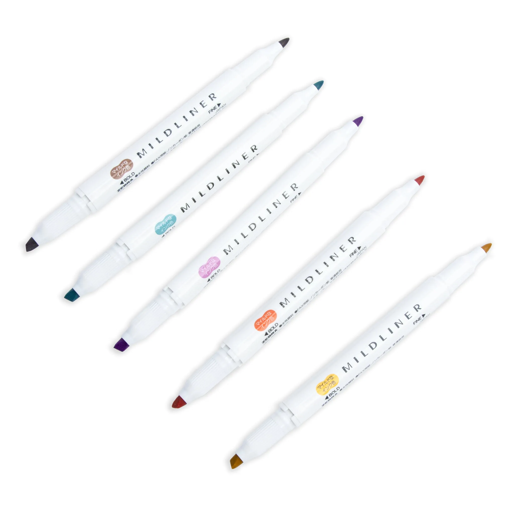 Zebra Mildliner Dual Tip Highlighter | 5 Color Set