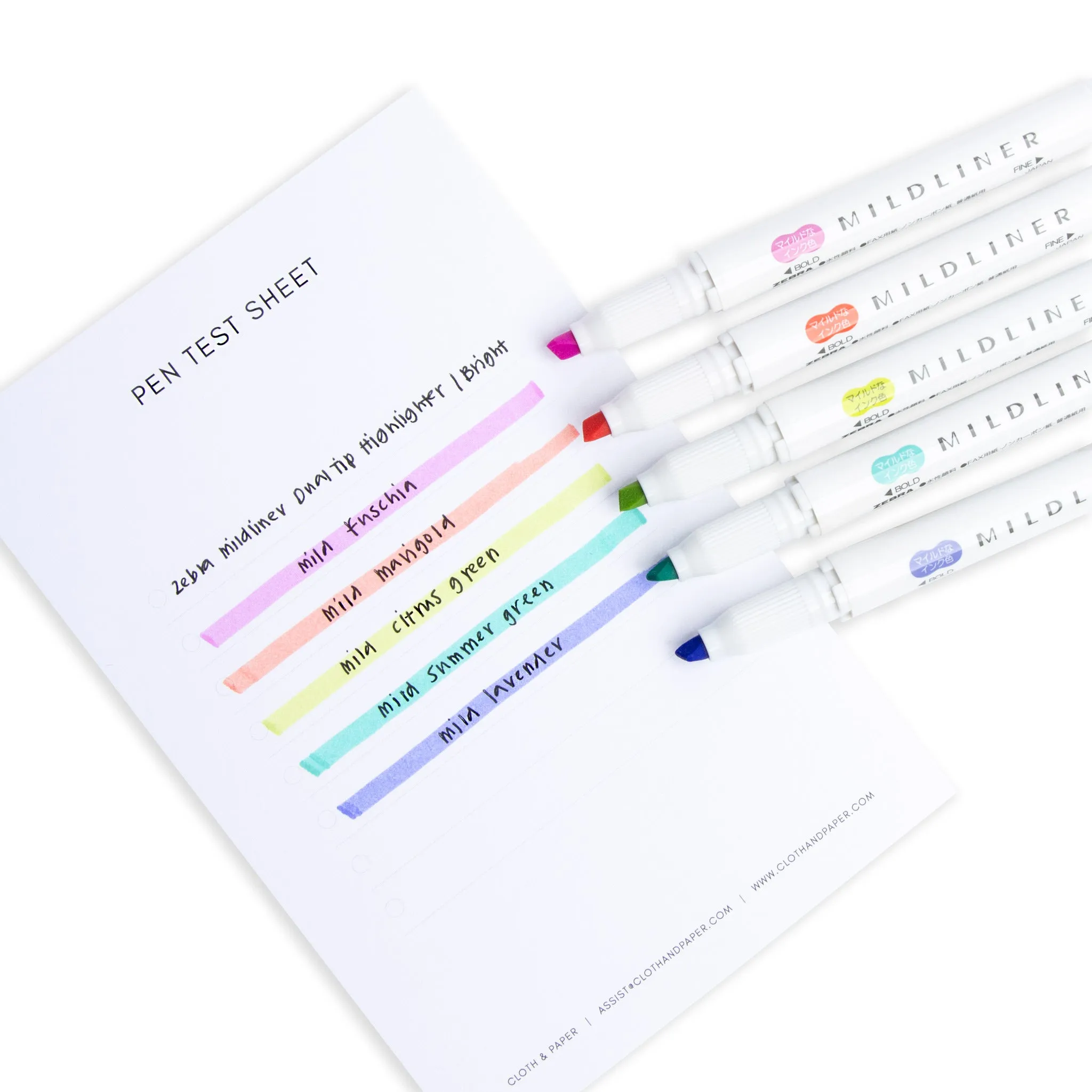 Zebra Mildliner Dual Tip Highlighter | 5 Color Set